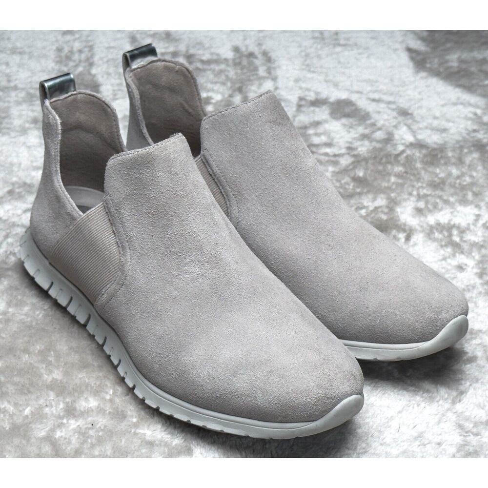 Cole Haan ZeroGrand Gray Suede Slip on Shoes Sneakers Ankle Boots Womens Size 7